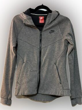 Nike Heather Gray Hooded Zip-Up Jacket
